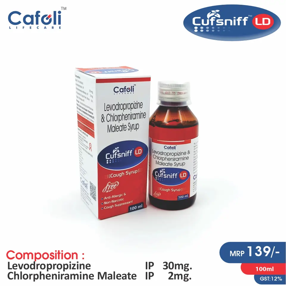 Chlorpheniramine Maleate + Levodropropizine Syrup at the best price in PCD Pharma Franchise for Mucolytic Support